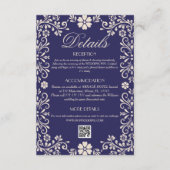 Cobalt Blue Talavera Wedding Qr code Details Begleitkarte (Vorderseite)