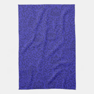 Cobalt Blue Tudor Garden Floral Damask Küchentuch