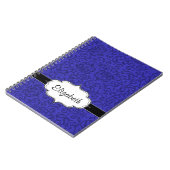 Cobalt Blue Tudor Garden Floral Damask Notizblock (Linke Seite)