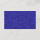 Cobalt Blue Tudor Garden Floral Damask Visitenkarte (Rückseite)