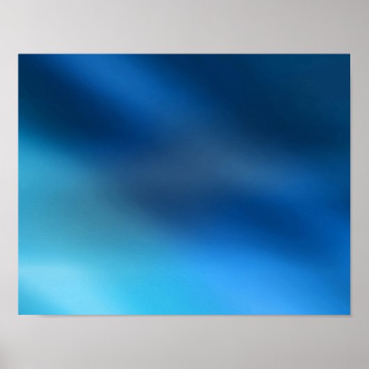 Cobalt Blue Turquoise & Grau Abstrakt Glow Modern Poster (Vorne)