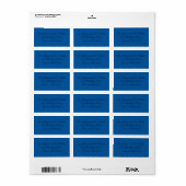 Cobalt Blue und Black Address Label Adressaufkleber (Vorne)