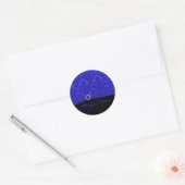 Cobalt Blue und Black Damask 1,5" Rundaufkleber Runder Aufkleber (Umschlag)