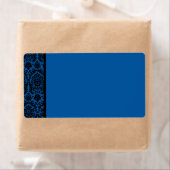Cobalt Blue und Black Damask Blank Address Label (Insitu)