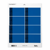 Cobalt Blue und Black Damask Blank Address Label (Vorne)