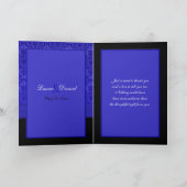Cobalt Blue und Black Damask Danke Karte (Innenseite)