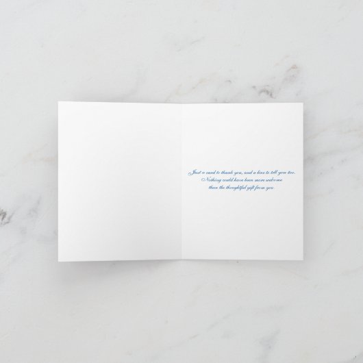Cobalt Blue und Black Damask Danke Note Card (Innenseite)