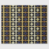 Cobalt Blue und Gold Art Deco Marmormuster Geschenkpapier (Flach)