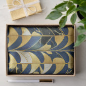 Cobalt Blue und Gold Art Deco Marmormuster Seidenpapier (Geschenk)