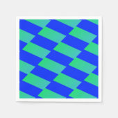 Cobalt Blue und Green Abstrakt Squares Serviette (Vorderseite)