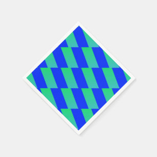 Cobalt Blue und Green Abstrakt Squares Serviette