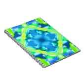 Cobalt Blue und Lime Green Gefärbte Krawatte Muste Notizblock (Rechte Seite)