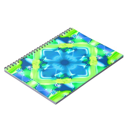 Cobalt Blue und Lime Green Gefärbte Krawatte Muste Notizblock (Linke Seite)