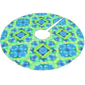 Cobalt Blue und Lime Green Gefärbte Krawatte Muste Polyester Weihnachtsbaumdecke (Schrägansicht)