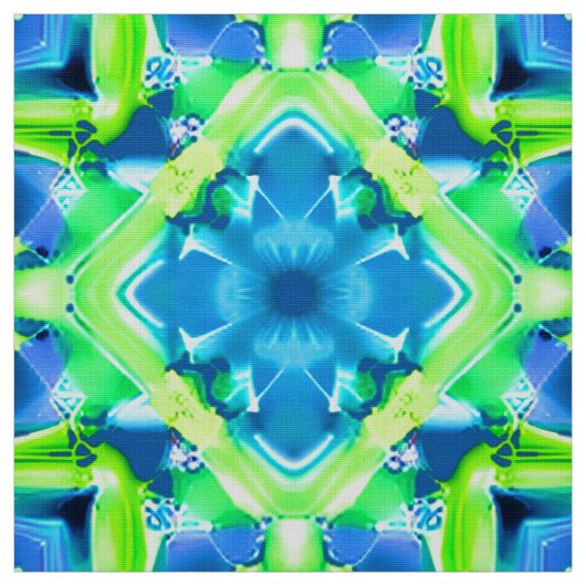 Cobalt Blue und Lime Green Gefärbte Krawatte Muste Stoff (Muster)