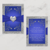 Cobalt Blue und Pewter Heftverschlusskarte Begleitkarte (Vorne/Hinten)