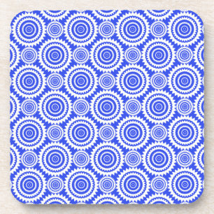 Cobalt Blue und White Kaleidoscope Muster Untersetzer