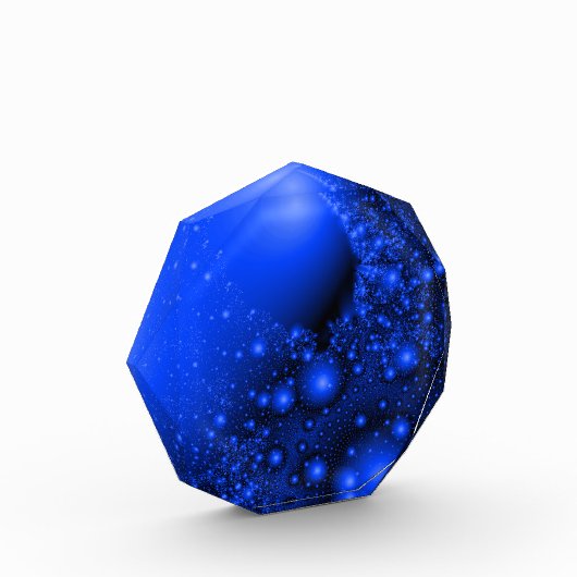 Cobalt Blue Universe Fraktal Art Paperweight Fotoblock (Links)