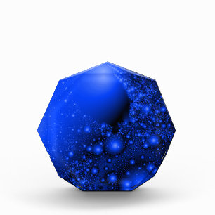 Cobalt Blue Universe Fraktal Art Paperweight Fotoblock