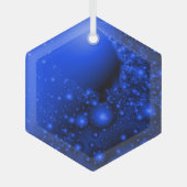 Cobalt Blue Universe Fraktal Art Suncatcher Ornament Aus Glas (Vorderseite)