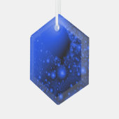Cobalt Blue Universe Fraktal Art Suncatcher Ornament Aus Glas (Vorderseite Links)