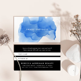 Cobalt Blue Watercolor Blot | Empfehlungskarte