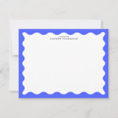 Cobalt Blue Wavy Frame Note Card Einladung (Vorderseite)