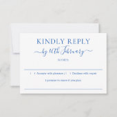 Cobalt Blue Wedding Kindly Reply RSVP Karte (Vorderseite)