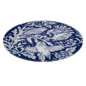 Cobalt Blue White Bird Thistle Rustikale Chinoiser Schneidebrett (Ecke)