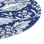 Cobalt Blue White Bird Thistle Rustikale Chinoiser Schneidebrett (Ecke)