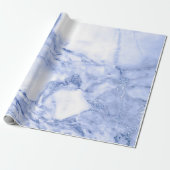 Cobalt Blue White Gray Marble Shiny Glam Geschenkpapier (Ungerollt)