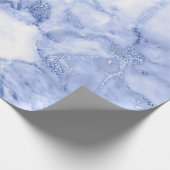 Cobalt Blue White Gray Marble Shiny Glam Geschenkpapier (Ecke)