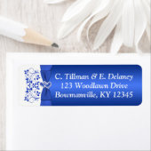 Cobalt Blue White Hearts Rücksendeadresse (Insitu)