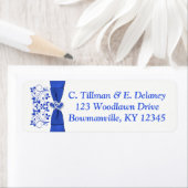 Cobalt Blue White Hearts Rücksendeadresse Etikett (Insitu)