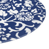 Cobalt Blue White Rabbit Bunny Bird wunderschön Schneidebrett (Ecke)