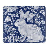 Cobalt Blue White Rabbit Bunny Delft Dedham Bird Schneidebrett (Vorderseite)