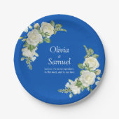 Cobalt Blue & White Roses 7" Pappteller (Vorderseite)