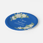 Cobalt Blue & White Roses 7" Pappteller (Schrägansicht)