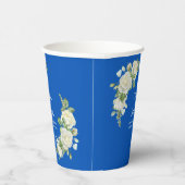 Cobalt Blue & White Roses 8oz Pappbecher (Rechts)