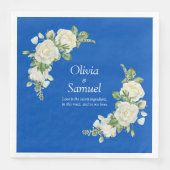 Cobalt Blue & White Roses Abendessen Serviette (Vorderseite)