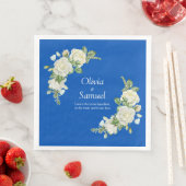 Cobalt Blue & White Roses Abendessen Serviette (Beispiel)