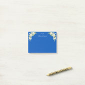 Cobalt Blue & White Roses Wedding Suite Post-it Klebezettel (Auf Schreibtisch)