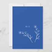 Cobalt Blue Wildblume Hochzeitseinladung Einladung (Rückseite)