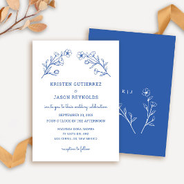Cobalt Blue Wildblume Hochzeitseinladung Einladung