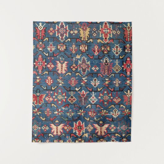 Cobalt Blue Yellow Red Azeton Butterfly  Wandteppich (Vorderseite)