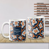 Cobalt Blues Rust Egg Blume Individuelle Name Kaffeetasse