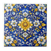 Cobalt-Blüten-Fiesta-Fliese Fliese (Vorderseite)