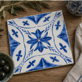 Cobalt Breeze Hand-Painted Blue Mediterranean Fliese