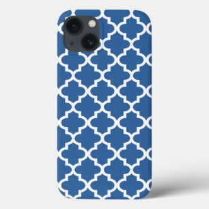 Cobalt Bright Blue Marokkanischer Tile Trellis iPhone 13 Hülle