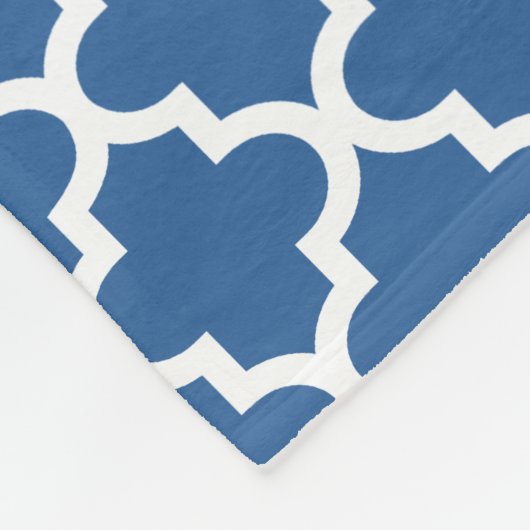 Cobalt Bright Blue Marokkanischer Tile Trellis Fleecedecke (Ecke)
